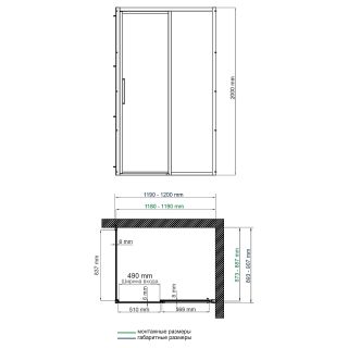 Душевой уголок WasserKRAFT Lopau 120x90 32S07R профиль Хром стекло прозрачное